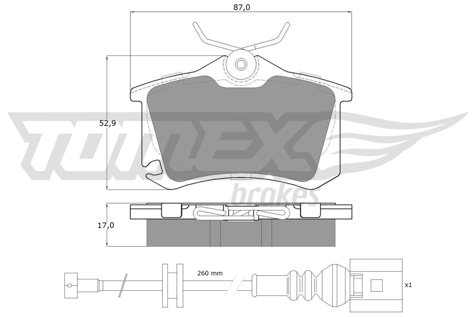 Obrázok Sada brzdových platničiek kotúčovej brzdy TOMEX Brakes  TX1615